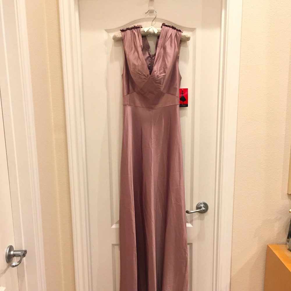 Stunning 1940's 1930's-Style Mauve Satin Gown by Unique Vintage